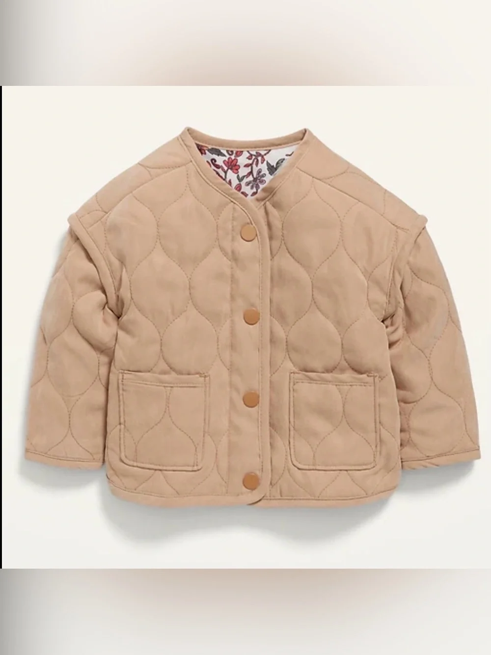 Old Navy Quilted Puffer Jacket in Light Tan 12-18 mo